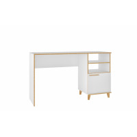 Manhattan Comfort 136AMC160 Minetta 2-Shelf Mid Century Office Desk  in White 